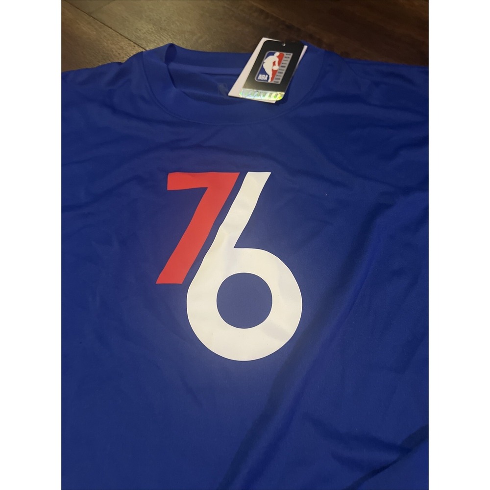 New Nike Mens Philadelphia 76ers NBA Shooting Warmup Shirt Size Large - Picture 5 of 7